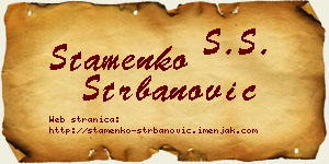 Stamenko Štrbanović vizit kartica
